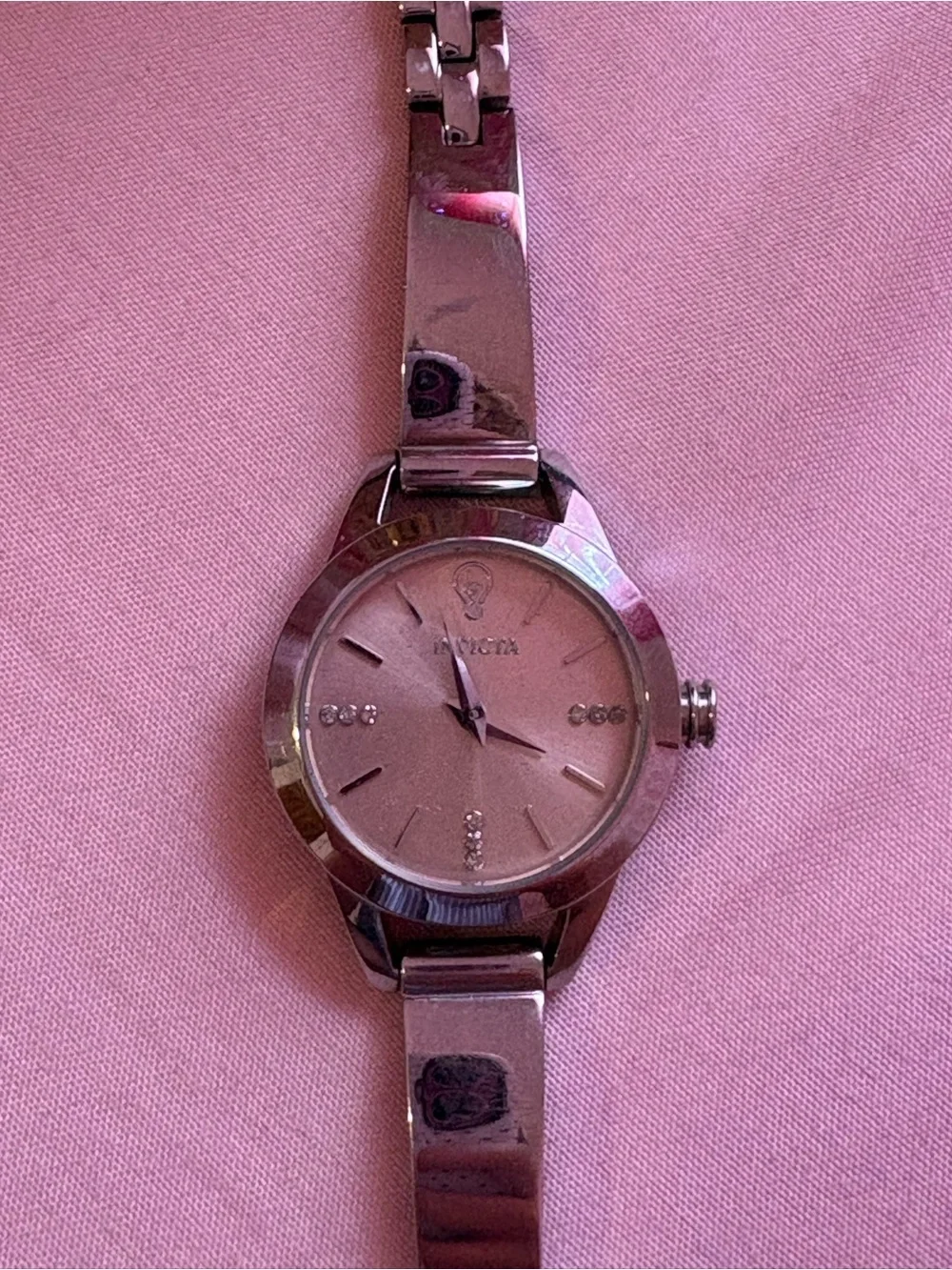 Invicta Silver & Pink Stainless Steel Women’s Watch